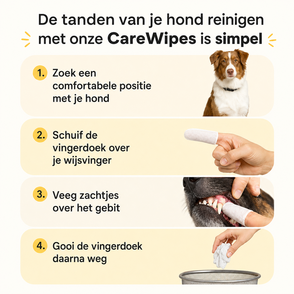 CareWipe – Schone tanden zonder dat je hond wegrent SNUFLY